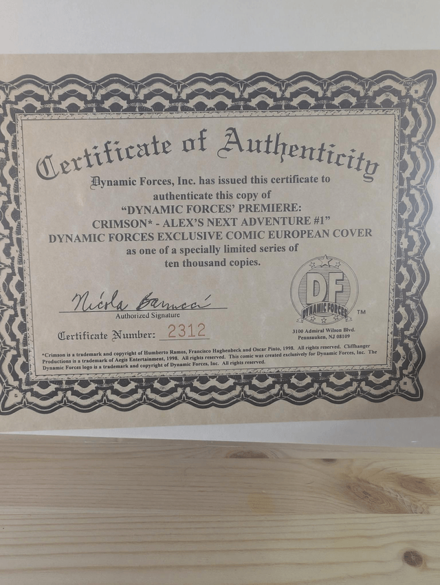 Crimson European Edition 1998 (Includes Cert of Authenticity) 